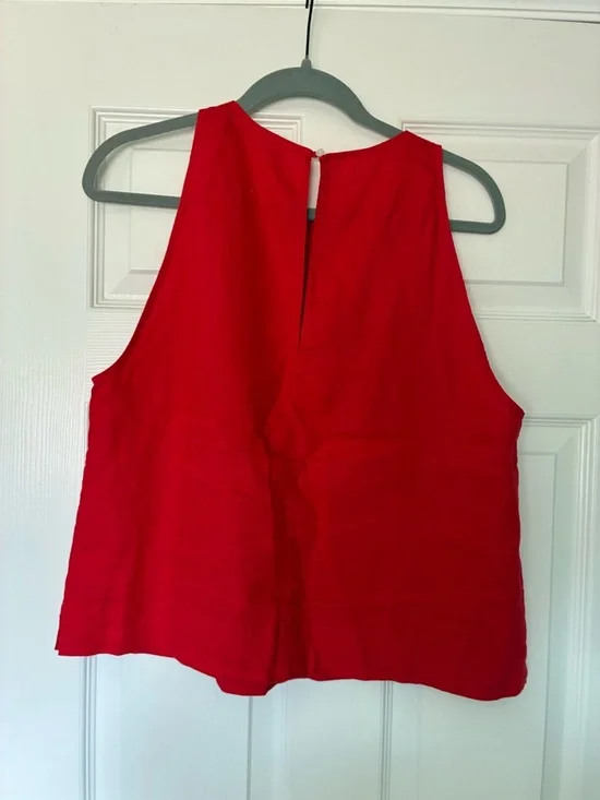 Everlane red linen top- NWOT - Picture 5 of 8